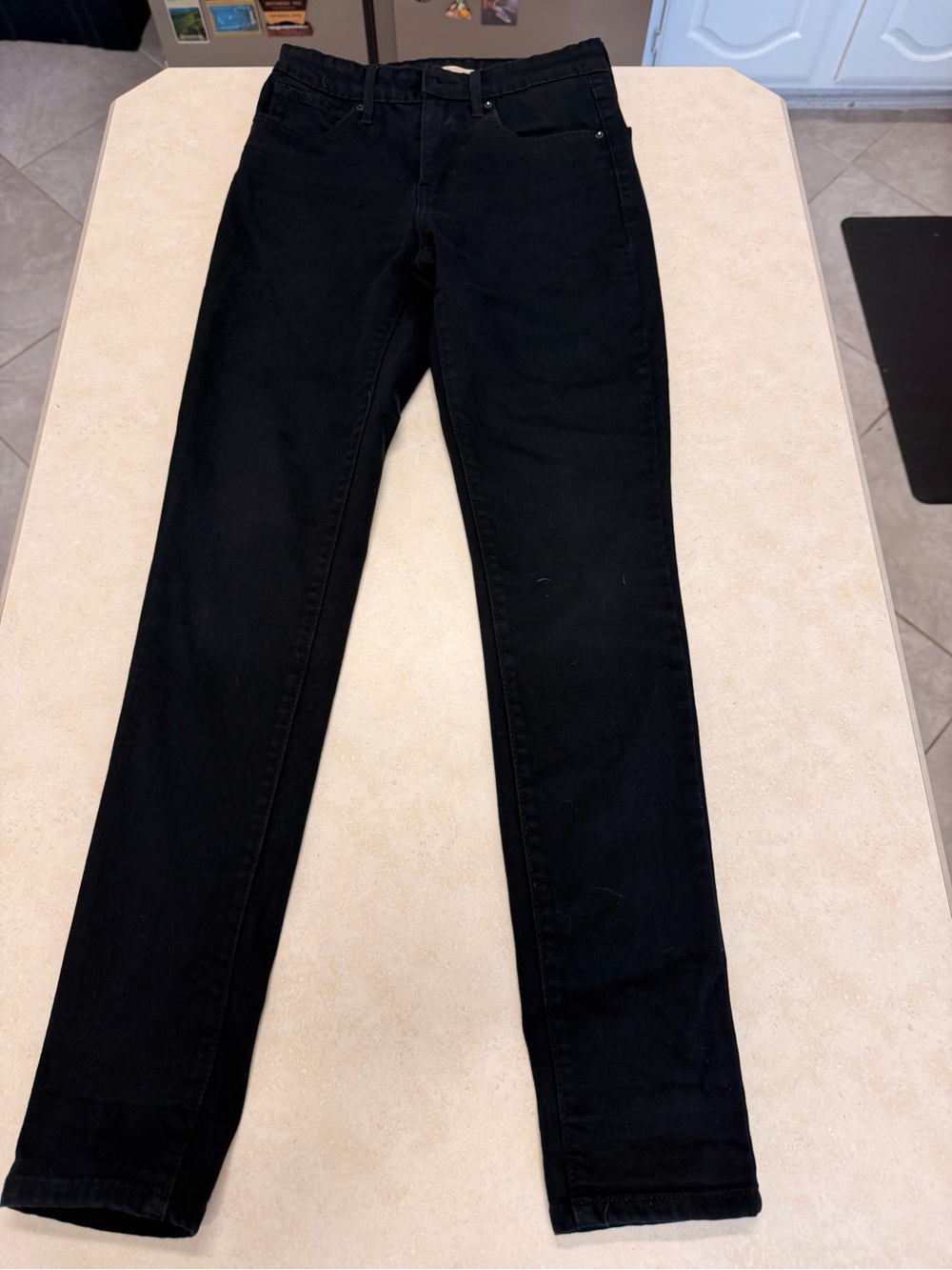 Levi Strauss 721 High Rise Skinny Black Jeans Women’s Size 25 Stretch Denim Goth